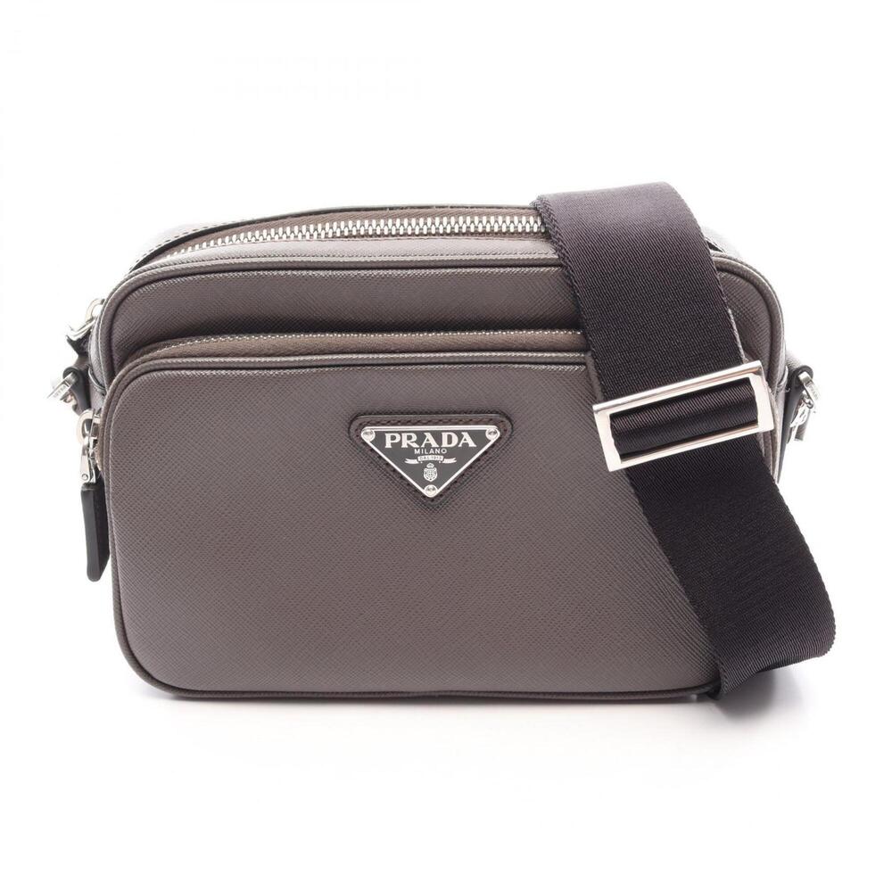 Prada PRADA Shoulder Bag Handbag Saffiano Leather Men's Gray 2VH170